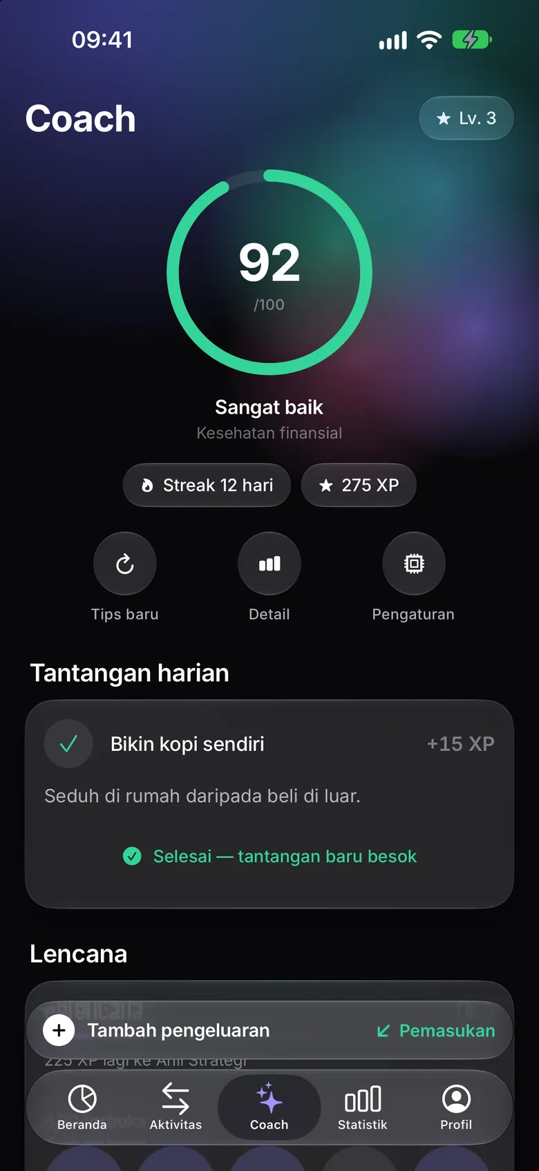 Tantangan harian dan lencana